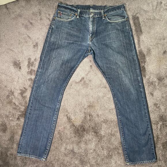 Polo Ralph Lauren Sz 38X32 Style 381 Straight Slim Fit Medium Wash Denim Jeans - Picture 2 of 16
